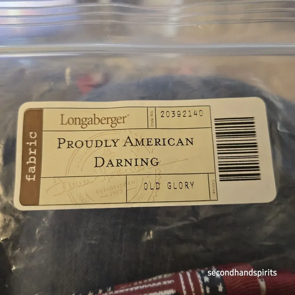 Longaberger Darning Basket Liner Proudly American in bag NEW
